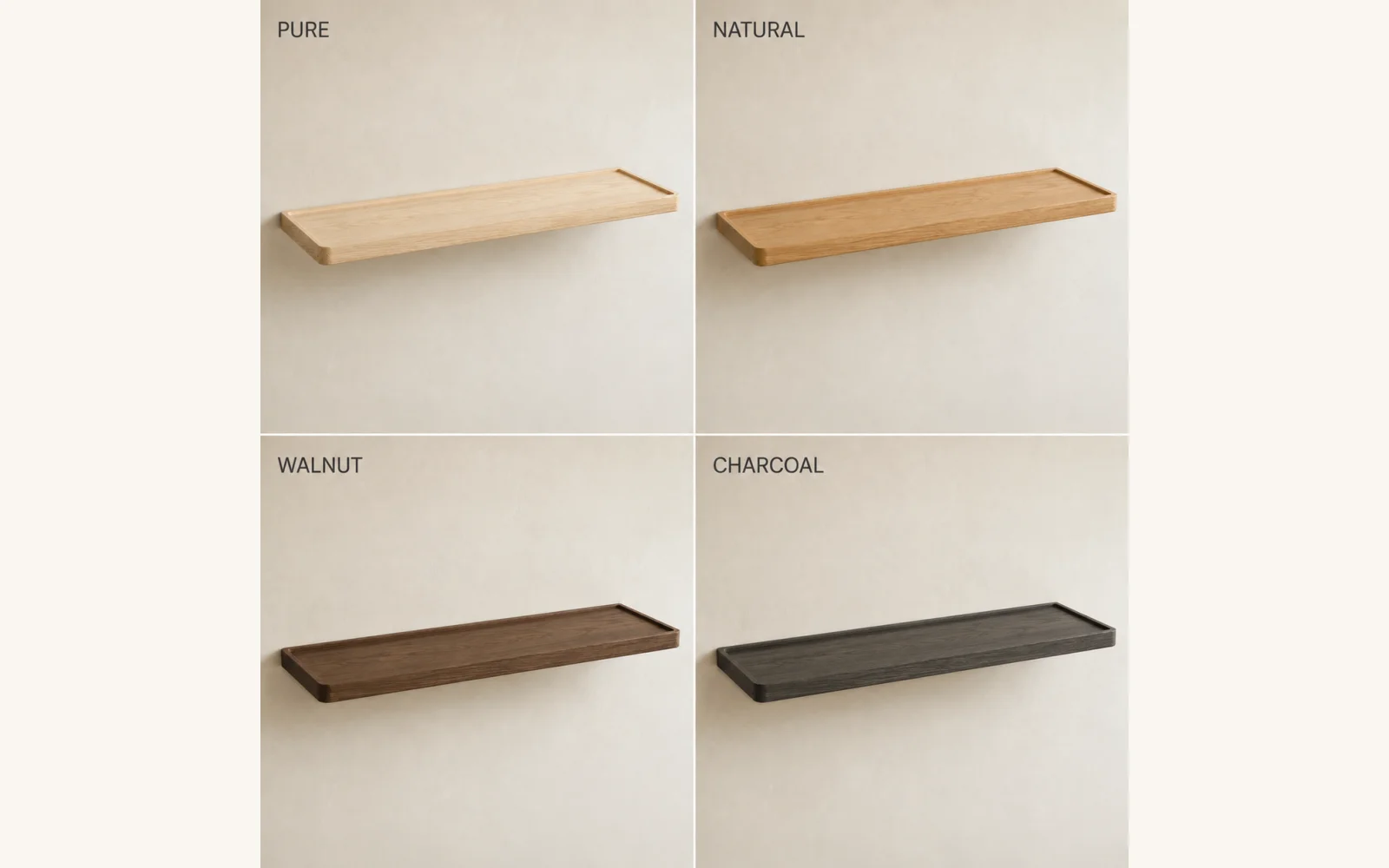 Półka dębowa LINE EDGE — głębokość 10 cm × 3 cm | rant | lite drewno - zdjecie produktu