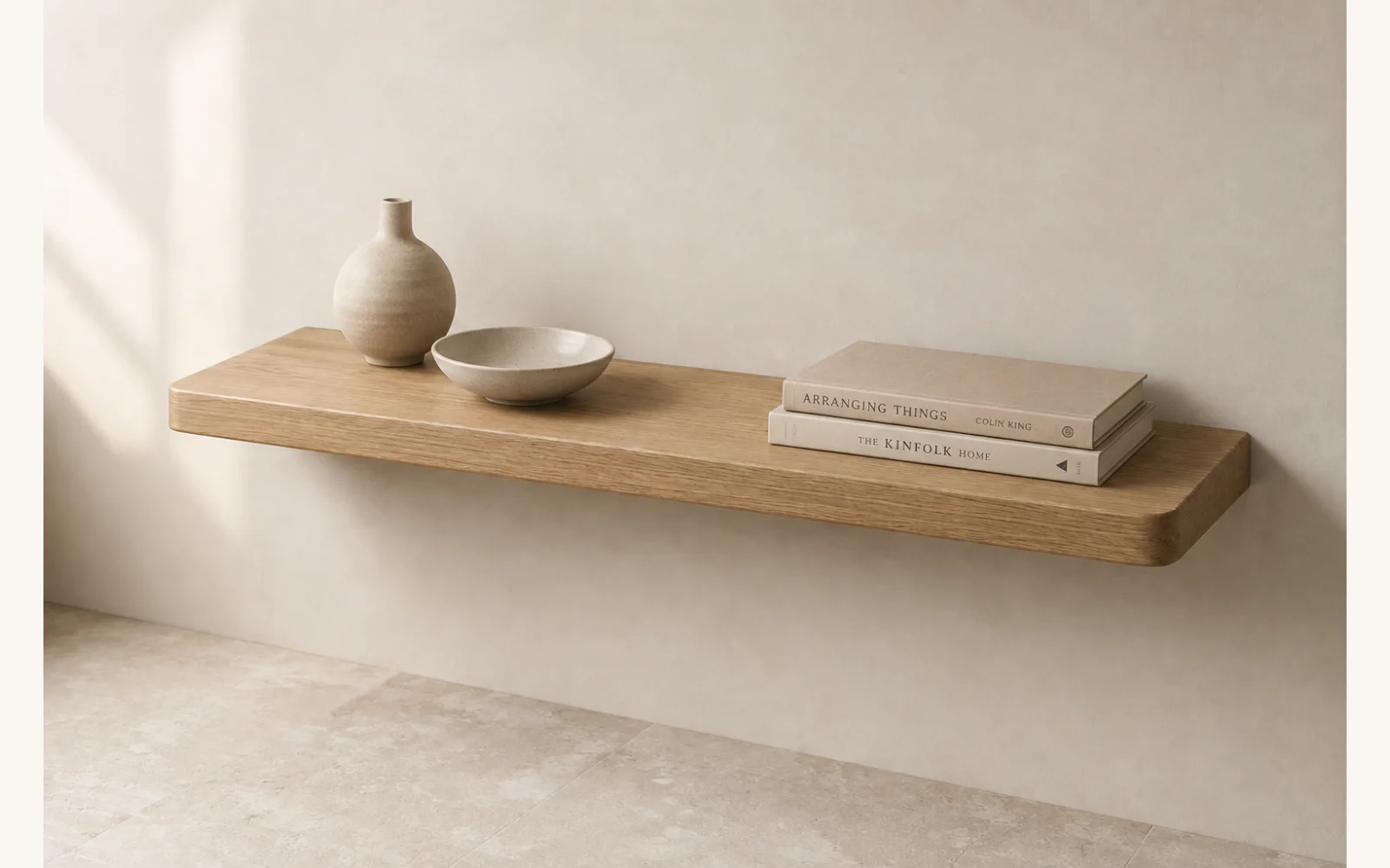 Półka dębowa LINE — głębokość 10 cm × 3 cm | lite drewno - zdjecie produktu