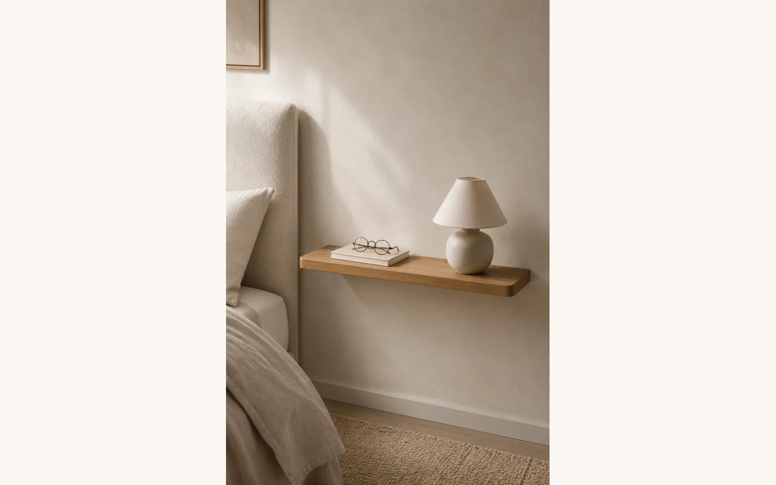 Półka dębowa LINE — głębokość 10 cm × 3 cm | lite drewno - zdjecie produktu