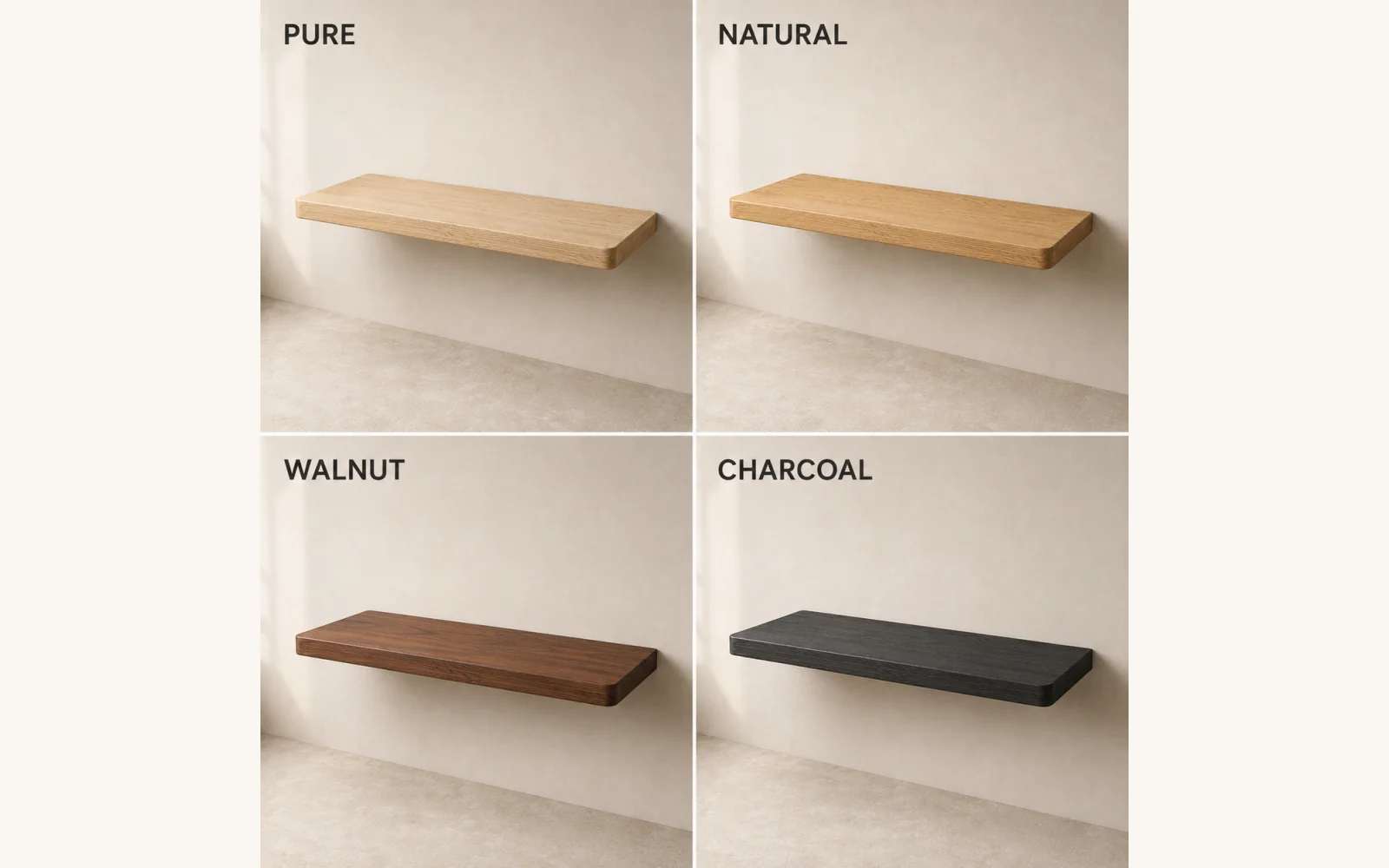 Półka dębowa LINE — głębokość 15 cm × 3 cm | lite drewno - zdjecie produktu