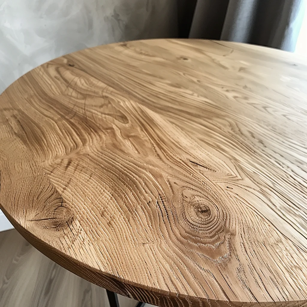 Blat dębowy surowy okrągły na wymiar FI 90 cm