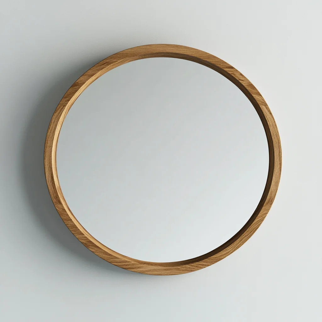 Lustro Dębowe – Ø70 cm – Okrągłe Lustro Ścienne z Dębu
